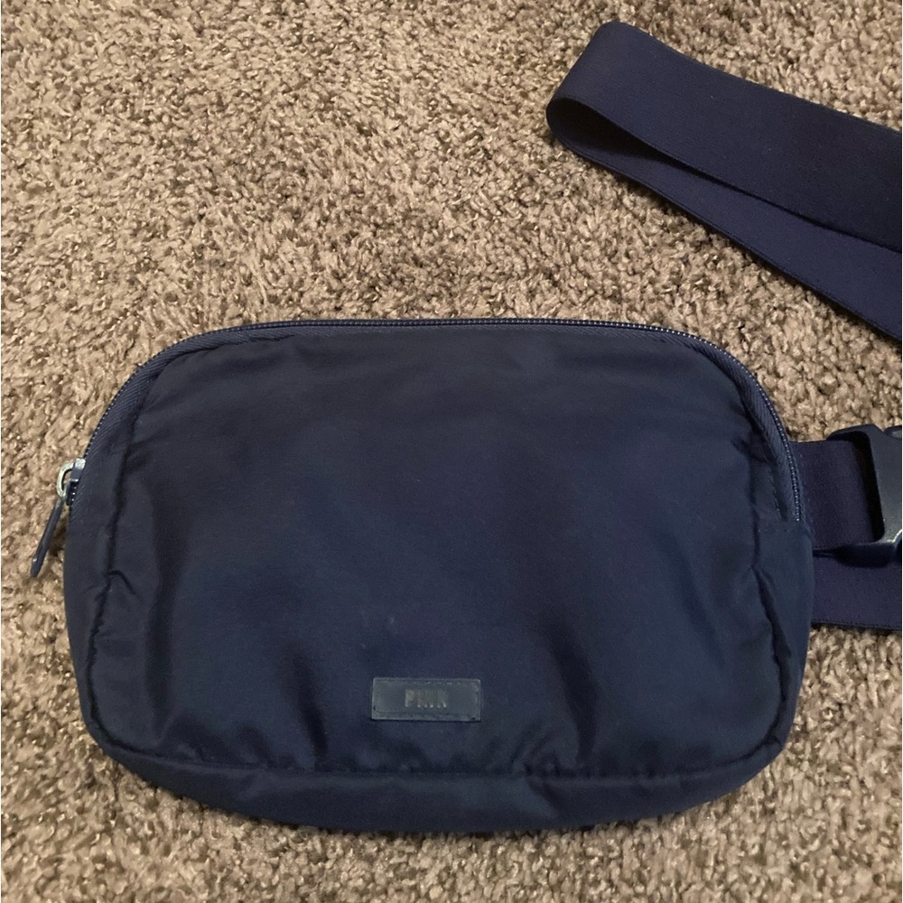 “PINK” Navy Blue Crossbody Bag